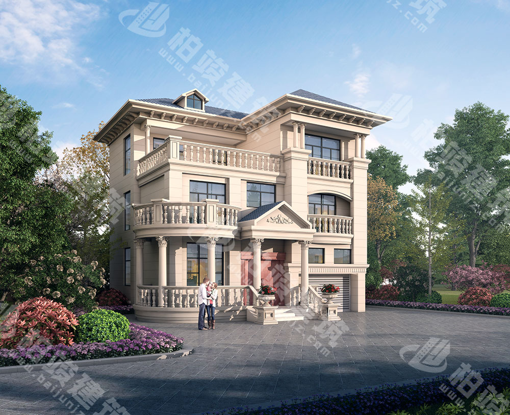 農村自建房設計圖，11.92米x11米，柔美恢弘古希臘建築風格