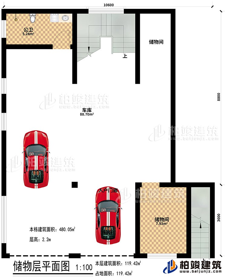 地下室：2儲物間、公衛、車庫