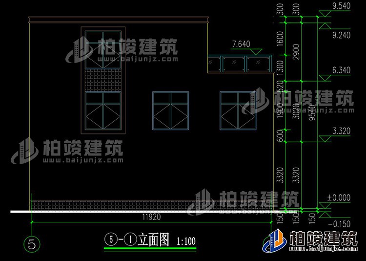 背立麵圖